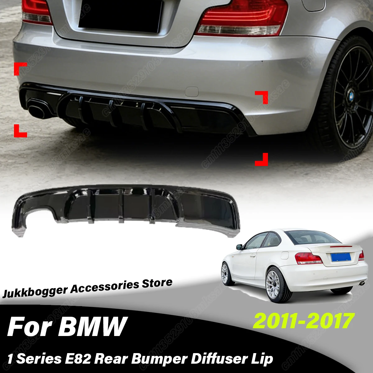 

For BMW 1 Series E82 2011 2012 2013 2014 2015 2016 2017 Automobile Rear Bumper Spoiler Lip Diffuser Decoration Accessories Kit