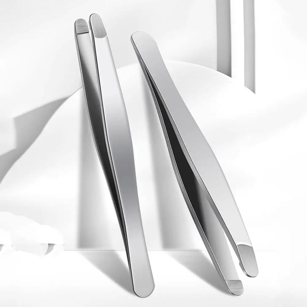 1 pièces pince à sourcils en acier inoxydable tête arrondie pinces d'épilation pince à sourcils professionnelle cils maquillage outil de beauté