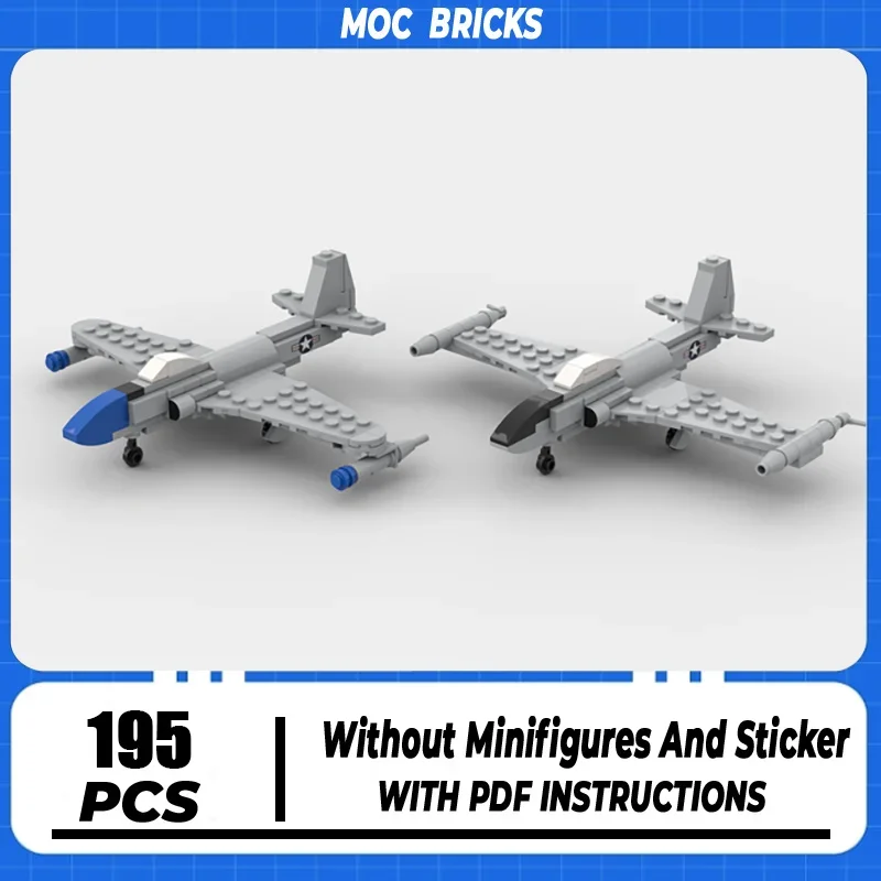 

Moc Building Blocks Military Series 1:72 Scale P-80 & T-33 Shooting Star Model Aircraft Bricks DIY Assembly Fighter Toys Gifts