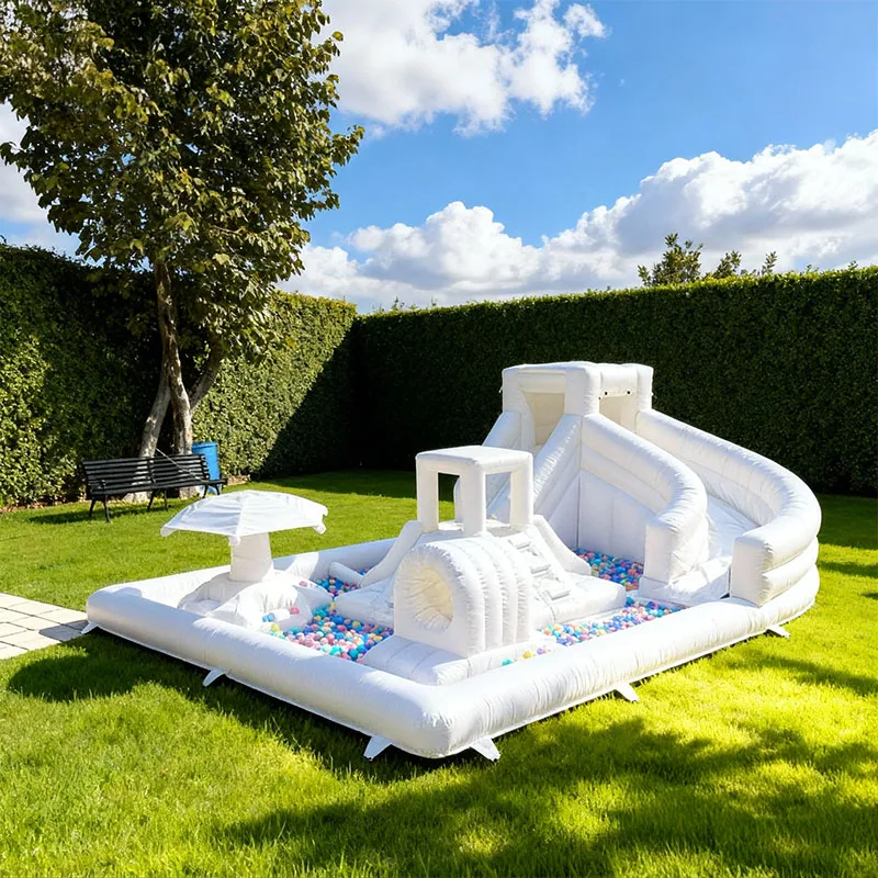 

New Stylish Inflatable Splash Mat Water Park Slide with Soft Play Equipment and Ball Pit, Outdoor Fun