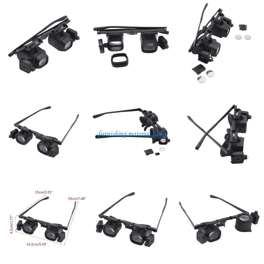 

Y5GD Portable Headband Magnifier Loupe Glass Jewelry Watch Electronics Repair Watchmaker Magnifier Reading Glasses