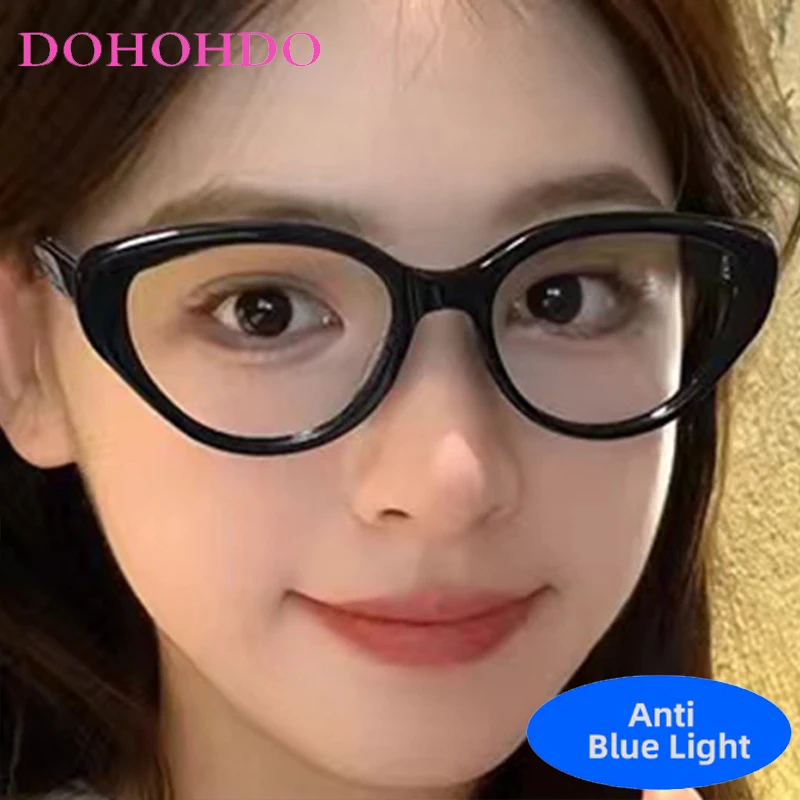 

New Trendy Y2K Cat Eye Eyeglasses Men Women Luxury Brand Designer Computer Anti Blue Light Glasses Unisex For Office Work Lentes