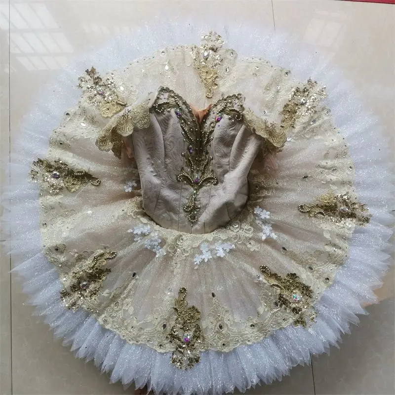 Professional version hand-tailored children adult wear champagne race dress stage performance dress