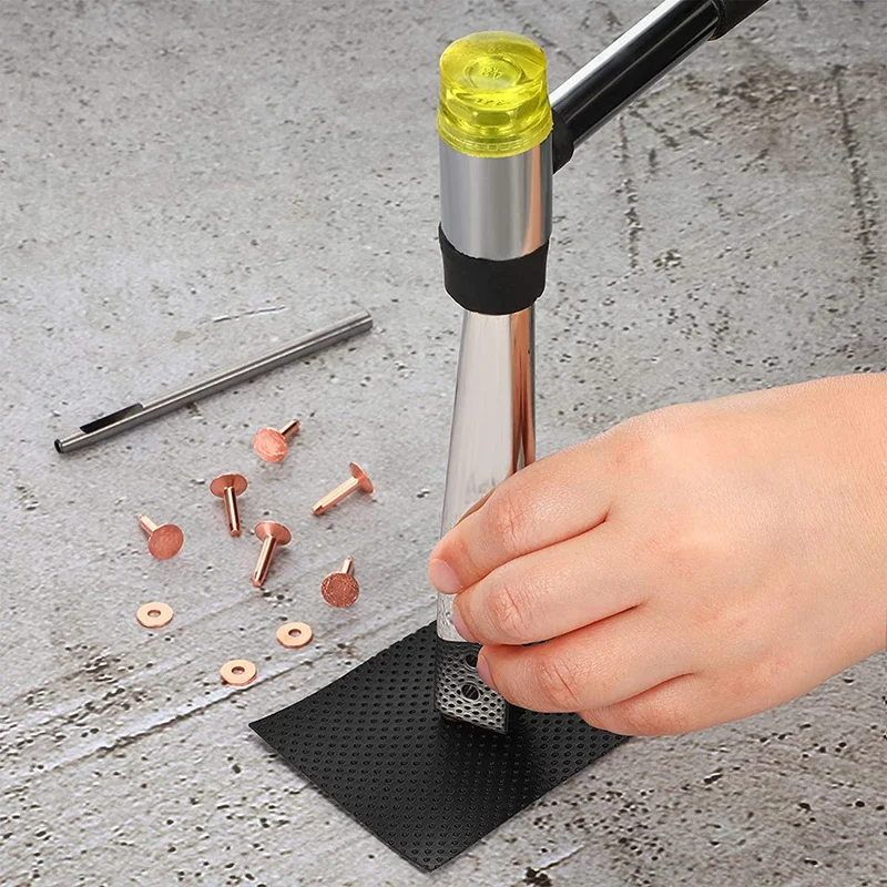 Rivetti e sbavature in rame pelle rivetto in rame perforatore Kit in pelle fai da te per cinture portafogli collari prodotto in pelle