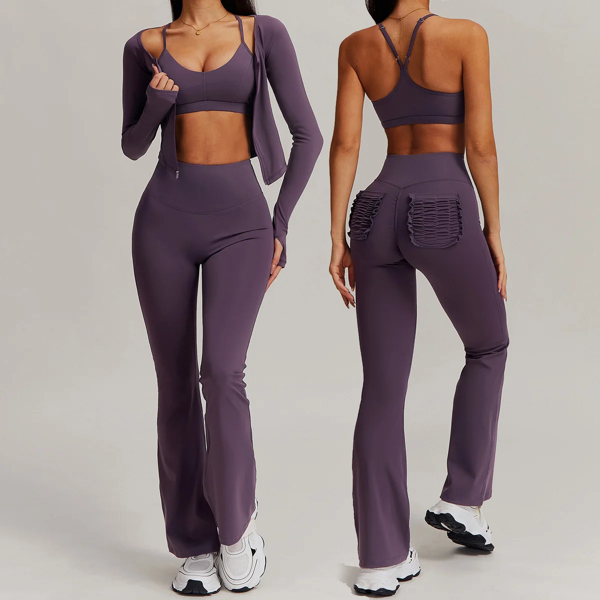 

2/3PCS Yoga Suit Women Fitness Gym Set Tracksuit Running Sports Workout Sportswear Female Long Sleeve Sports Shirt Clothing 9139