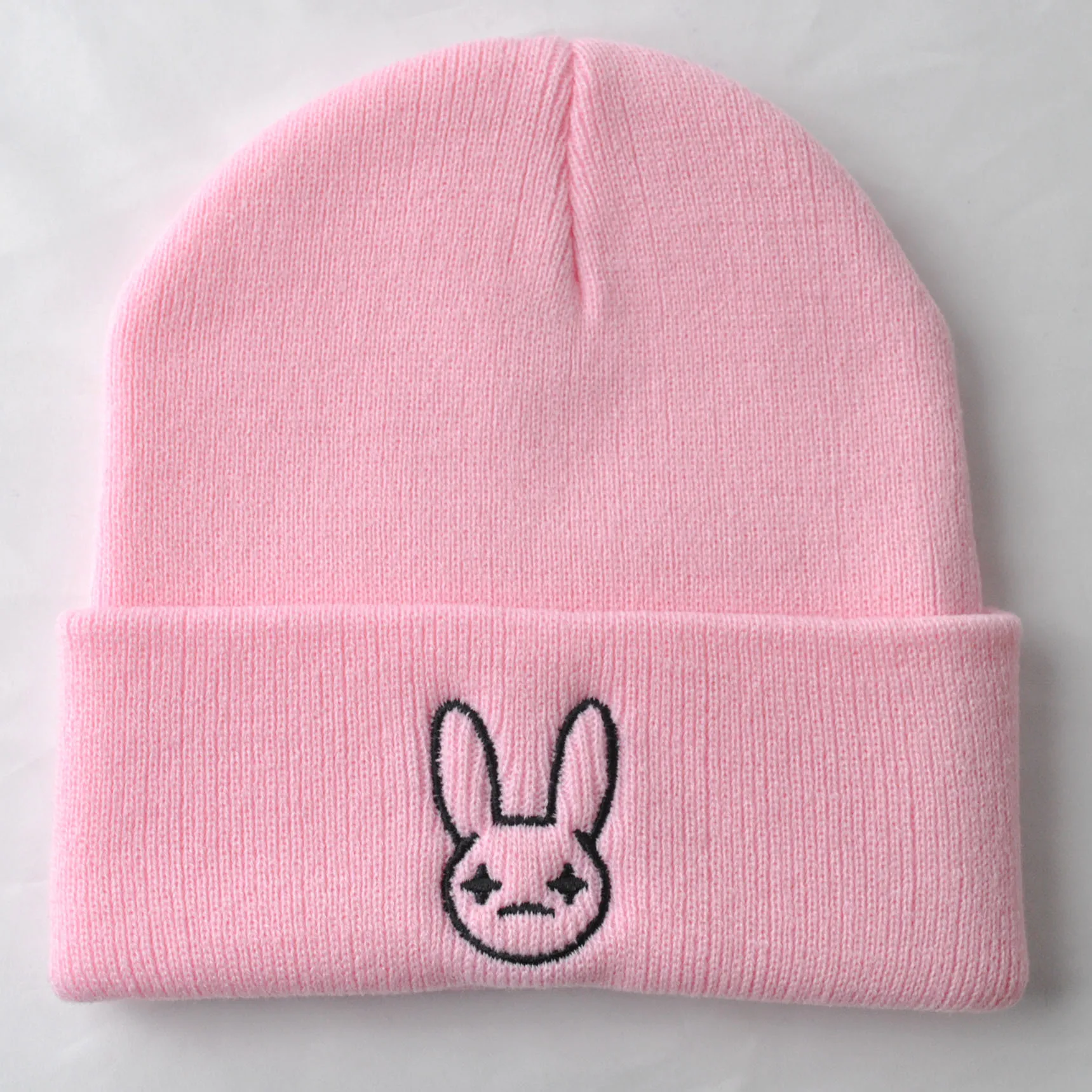 2023New Hot Selling Singer Bad Bunny Knitted Hat Bad Bunny Embroidered Pullover Fall/Winter Warm Wool Cold Hat For Men And Women