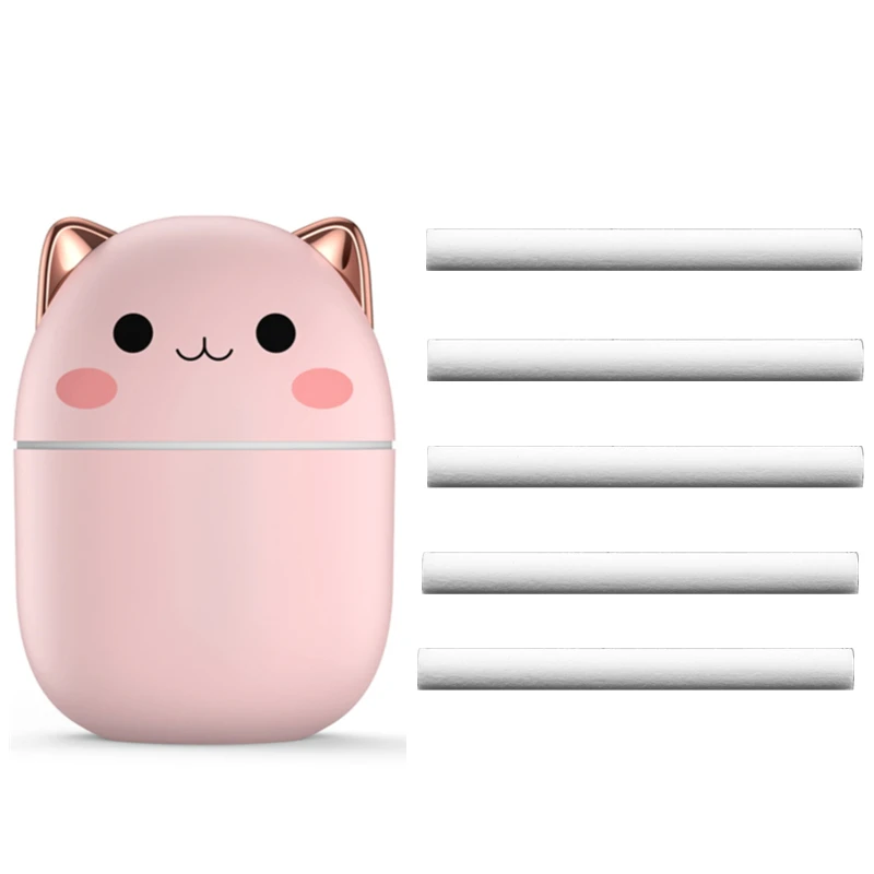 

Air Humidifier 5 Filter Cute Kawaiil Aroma Diffuser with Night Light Cool Mist for Bedroom Home Car Plants Purifier Humificador