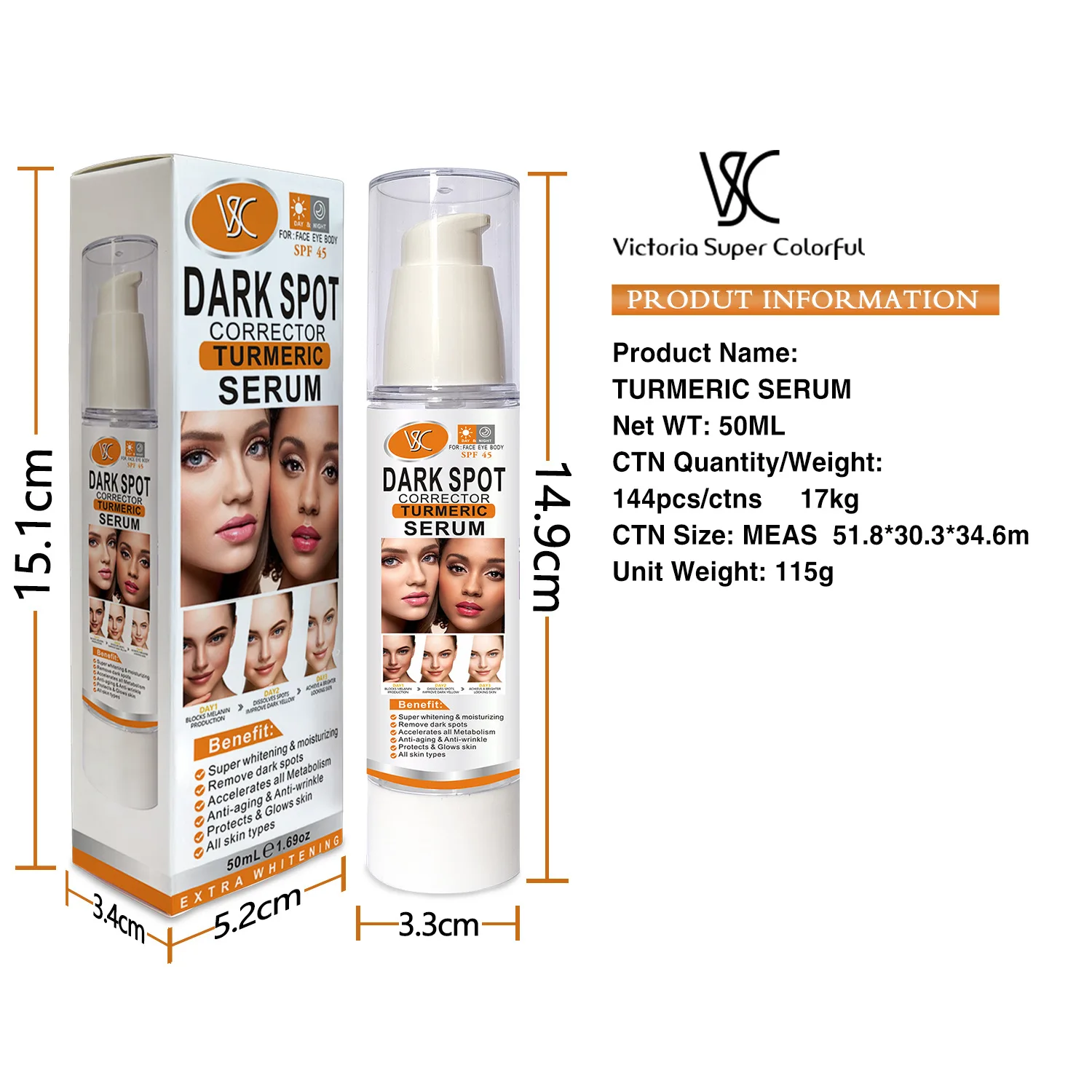 Serum Multi effect Repair essence Liquid Firms Facial Skin Anti-aging Brightens Skin Tone Moisturizes Skin Care Product