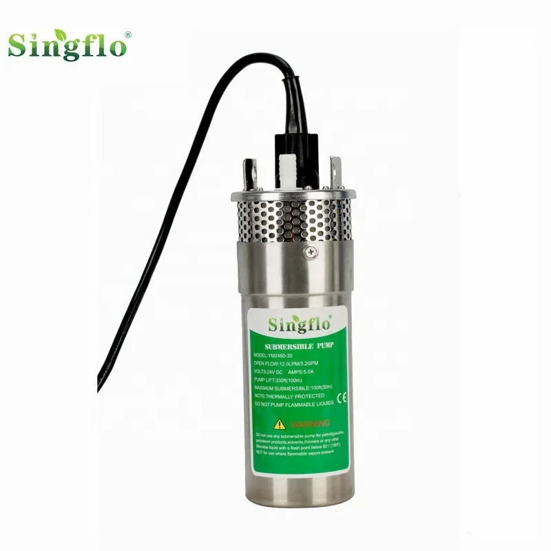 TLF Singflo YM2460-30 12LPM 720LPH 100M Lift 24 Volt Dc Deep Well Submersible Solar Powered Water Pump