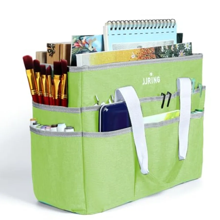 

Craft Organizer Tote Bag Art Storage Caddy with Multiple Pockets Sewing Bag for Art Craft Scrapbooking School Medical and Offic