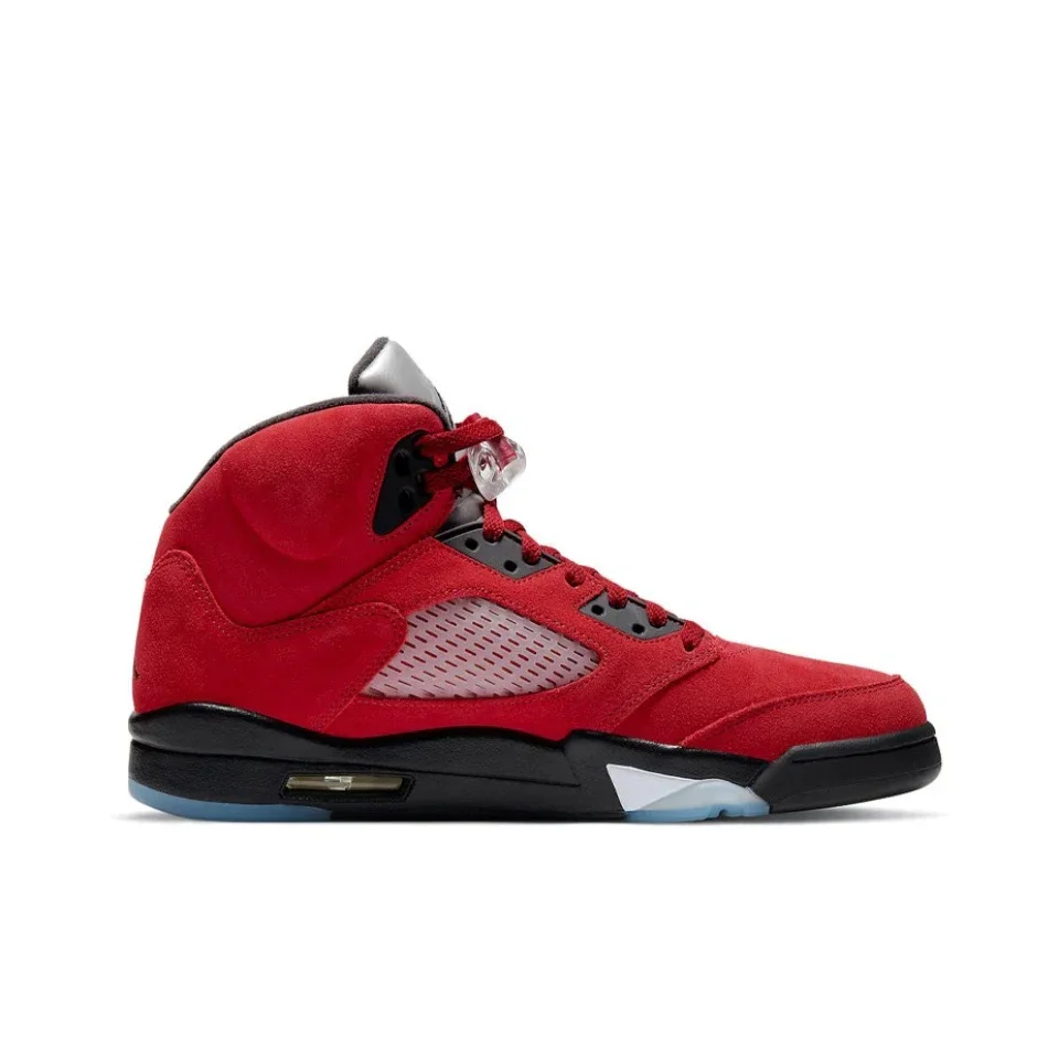  Air Jordan 5 'Bulls' For Men's Red and White Retro Classic Basketball Shoes Casual Sneakers 852542-700