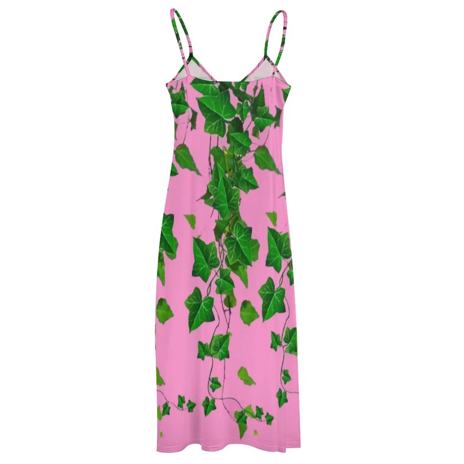 GREEN IVY HANGING LEAVES VINES PINK ART Sleeveless Dress women\'s summer clothing 2024 Prom gown Woman dresses