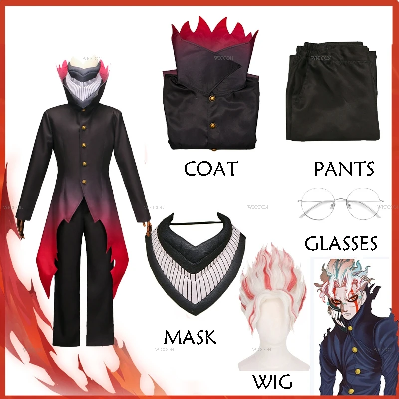 Ken Takakura Ken Okarun Dandadan Cosplay Costume Turbo Granny Mode High Necked Trench Coat Red Black Outfit Halloween Party Suit image 3