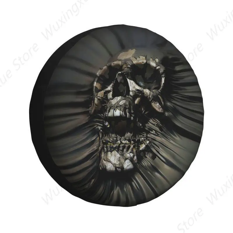 Custom Horror Skull Wrap Tire Cover 4WD 4x4 SUV Gothic Death Skeleton Spare Wheel Protector for Honda CRV 14