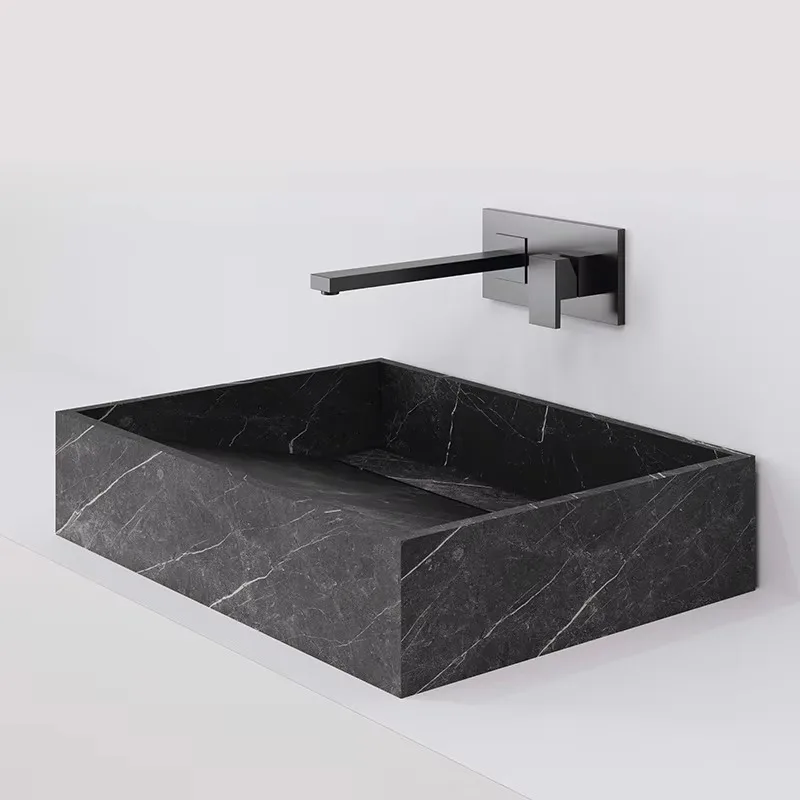 

24inch Quartz Stone Sink Rectangular Sink Bowls Countertop Vanity Washing Vessel Lavatory Bathroom Washing Basin