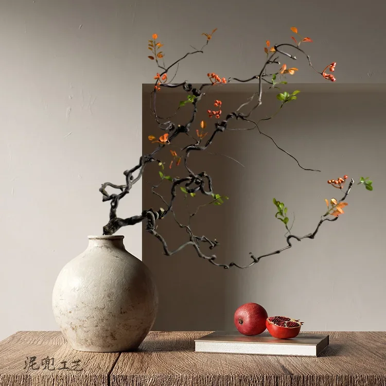 New Chinese style feel dead branches dragon jujube freehand long dry soft decoration window floral