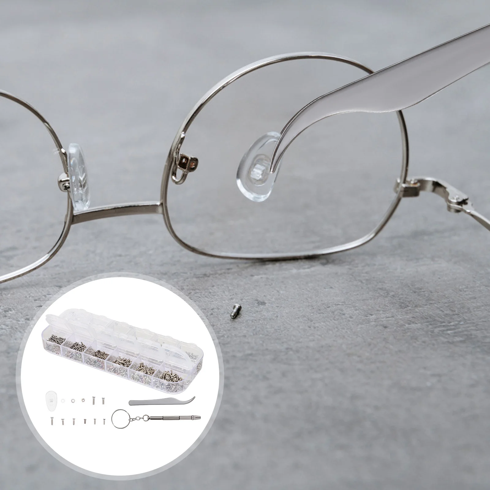 

Набор принадлежностей для ремонта серебряных очков, прочный, устойчивый к коррозии, простой в установке и переноске в подарок, аксессуары для ремонта очков