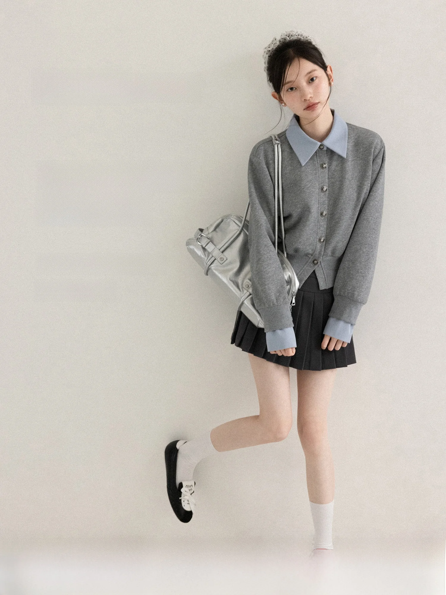 

ay College Sle Knitted Sweater Women's Slim Fit Cardigan Hoodie Inner Wear Spring 2026 Soft Cotton Polyester Blend Long S...