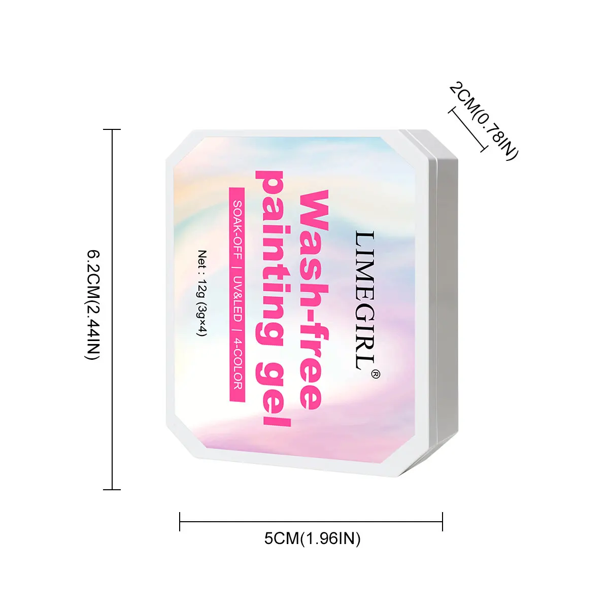 라이메걸 7IN1 그라데이션 페인팅 젤 세트 네일아트 DIY 4색 꽃무늬 페인트 조각 젤 (스펀지 50개, 네일 그랩핑 펜 포함)