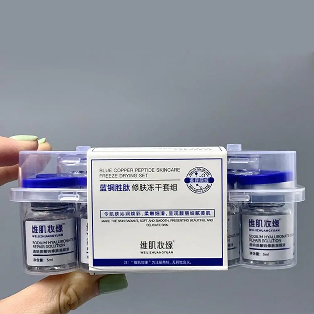 

Набор лиофилизированного порошка с пептидом синей меди для восстановления кожи 99% GHK-CU: повышает эластичность, восстанавливает кожный барьер для упругой и сияющей кожи