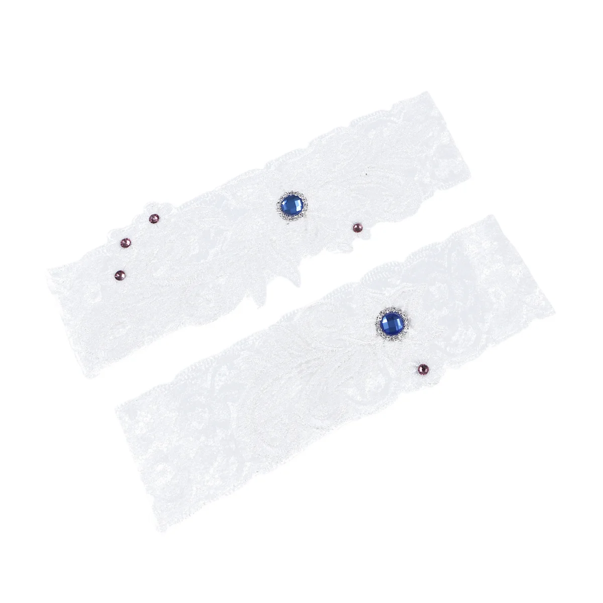 

2Pcs Lace Bridal Garters Set Stretch Floral Design Adjustable Sexy Leg Bands for Wedding Party Prom Anniversary