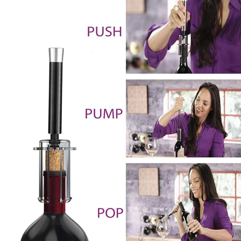 Wine Opening Kit Air Pressure Pump Wine Bottle Opener Set Kit Easy Cork Remover Corkscrews Wine Opener Gifts To Wine Lovers