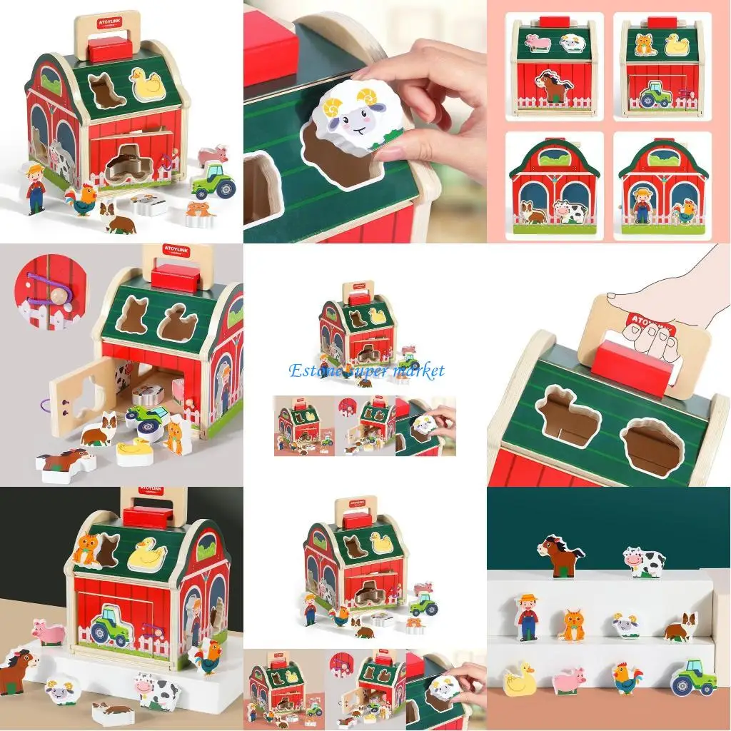 

090B Developmental Wooden Puzzlebox Toy Block Learning Kindergarten Gift