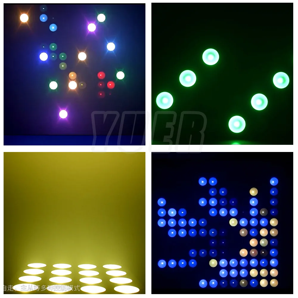 Imagem -06 - Rgbw 4in Led Matrix Wash Efeito Strobe Iluminação dj Disco Party Dance Floor Decoração do Clube de Casamento Bar Luzes do Palco 16x12w Pcs