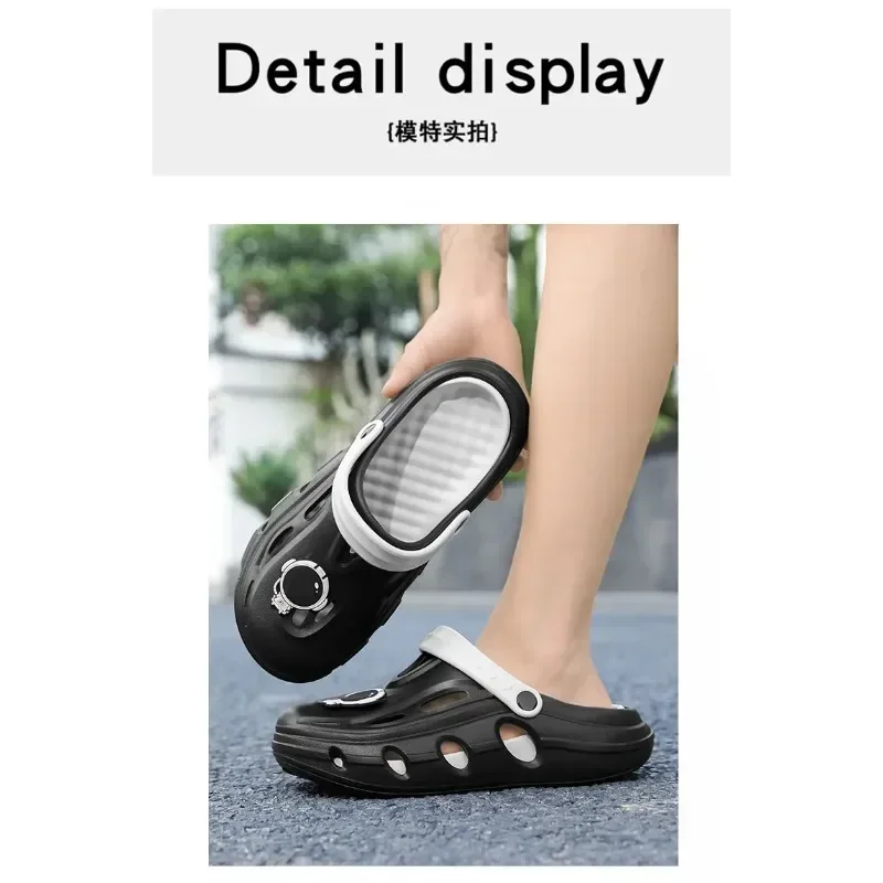 2025 Pantofole da esterno antiscivolo con fondo spesso estivo da uomo Sandali con fondo morbido casual Scarpe slip-on in EVA con tacco piatto traspirante