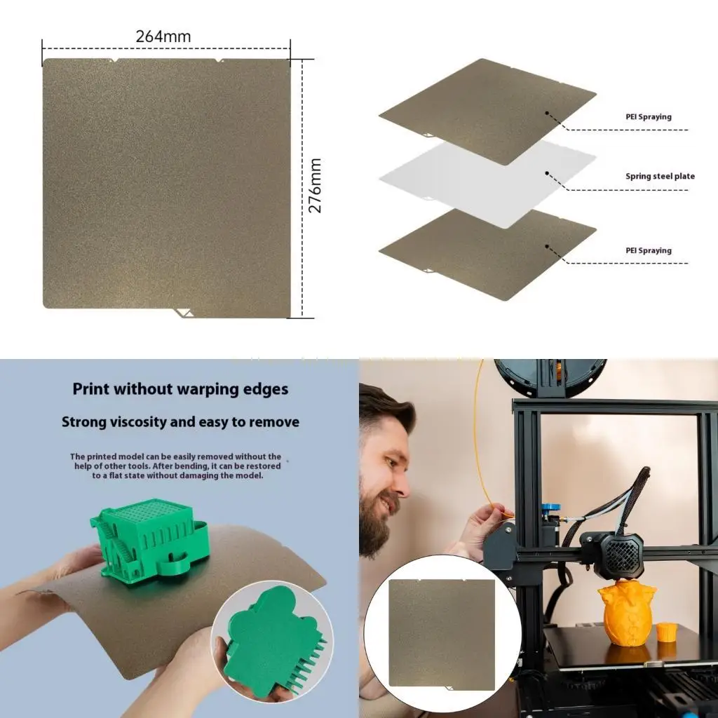 

For S1 Build Plate 264x276mm PEI Steel Film Build Plate Double Sided