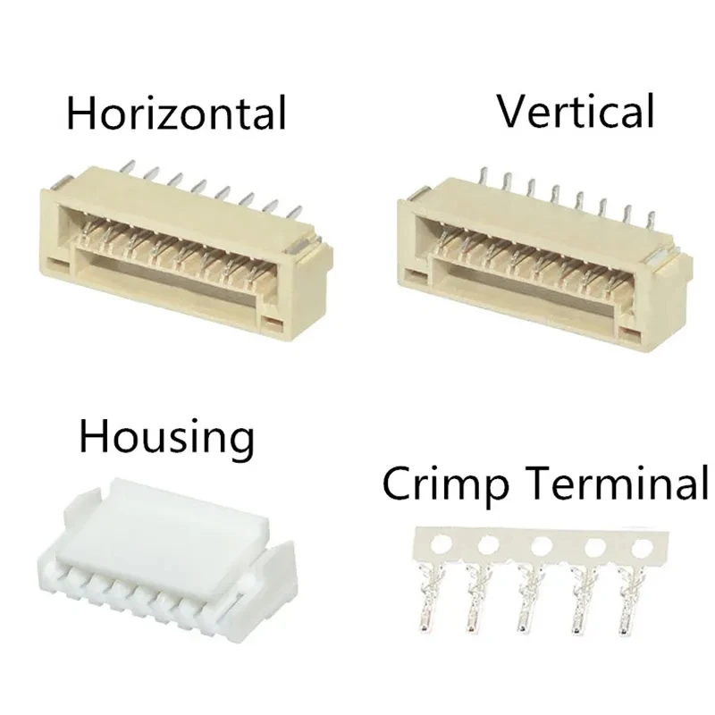 20PCS GH1.25 GH 1.25 1.25mm with lock Connector Socket Pin Header Vertical Horizontal JST Housing terminal 2 3 4 5 6 10 12 pin