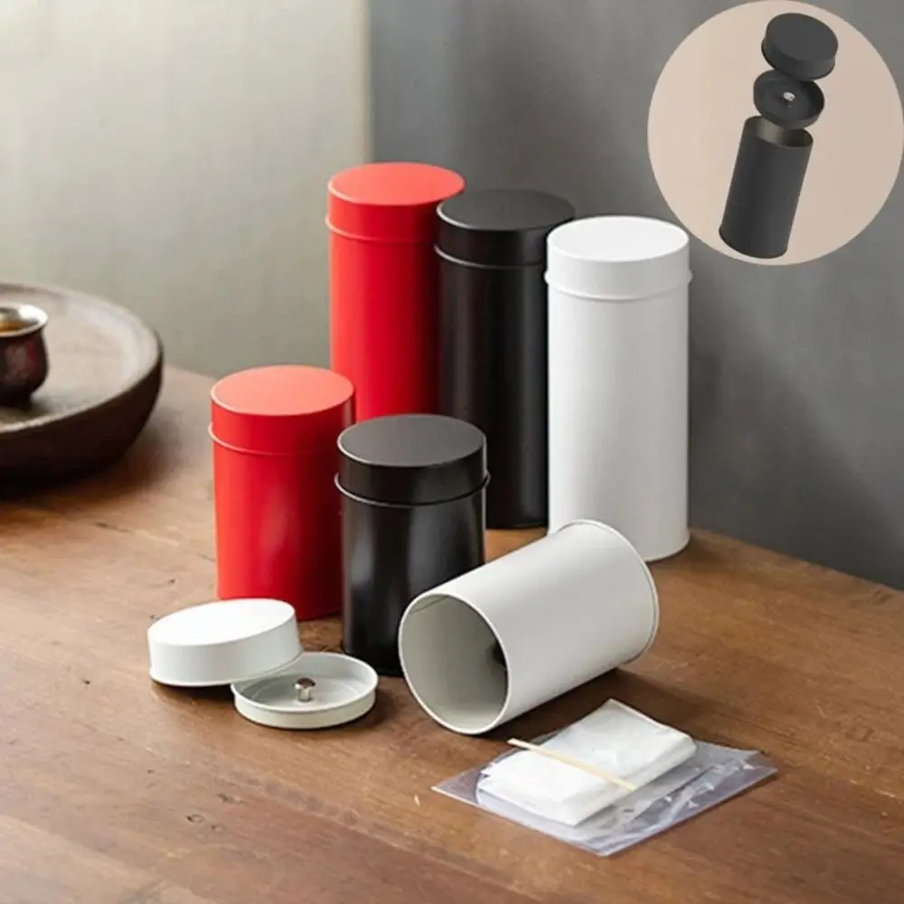 Kreatives Geschenk, tragbare Teedose, versiegelt, Doppeldeckel, feuchtigkeitsbeständig, Teedose, Behälter, rundes Weißblechglas, grüner Tee
