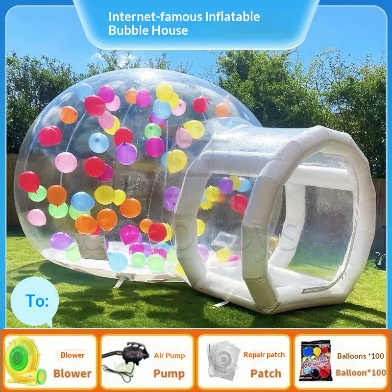 

Mini Inflatable Bubble Dome Tent Transparent Starry Night Glamping Camping Party Backyard Kids Playhouse Bouncing Castle