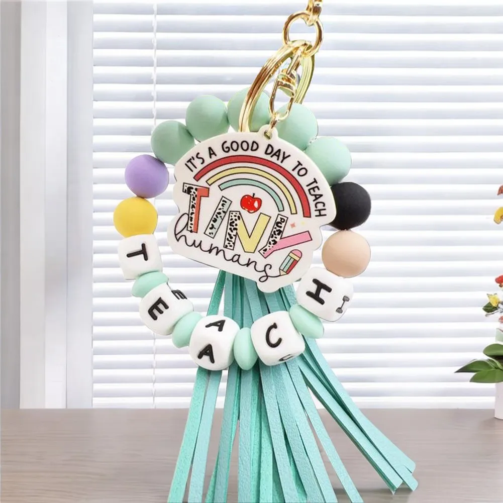TEACH Lanyard Wristlet Keychain Classroom Accessories For ID Badges Keys Teacher Present