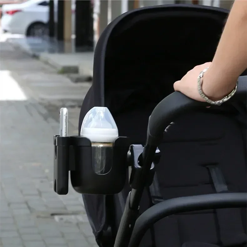 

Universal Stroller Hanging Clips 2pcs - Non-Slip Bottle/Cup & Phone Holder for Baby Pram, Faux Leather Grip Buggy Accessories