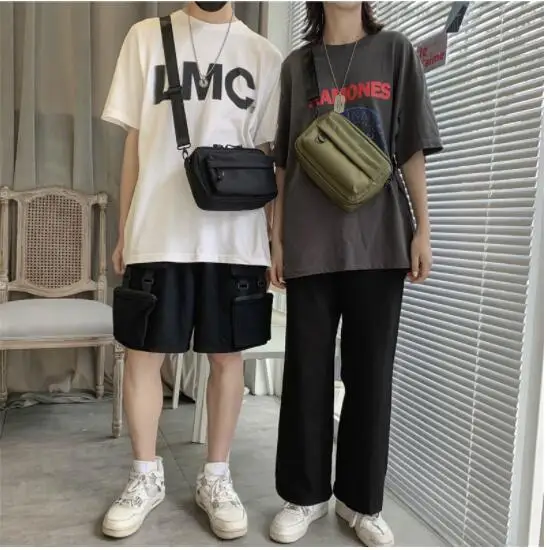 

Casual Men Shoulder Messenger Bag Nylon Cell Phone Bag Unisex Crossbody Pack Travel Waist Pack Male Chest Pouch Backpak bolso 가방