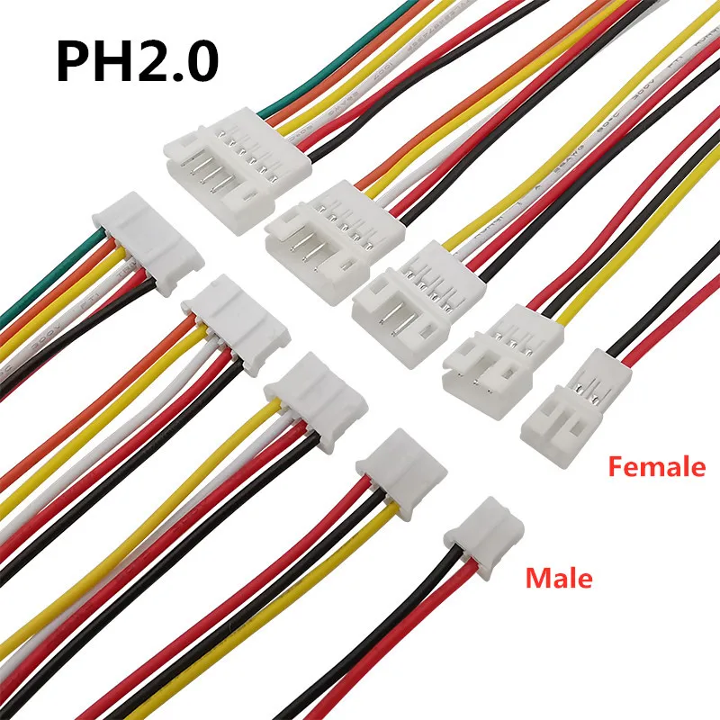 Enchufe macho hembra JST1.25mm PH 2,0mm XH 2,54mm SM2.5 JST, Conector de Cable eléctrico DIY, 5 pares