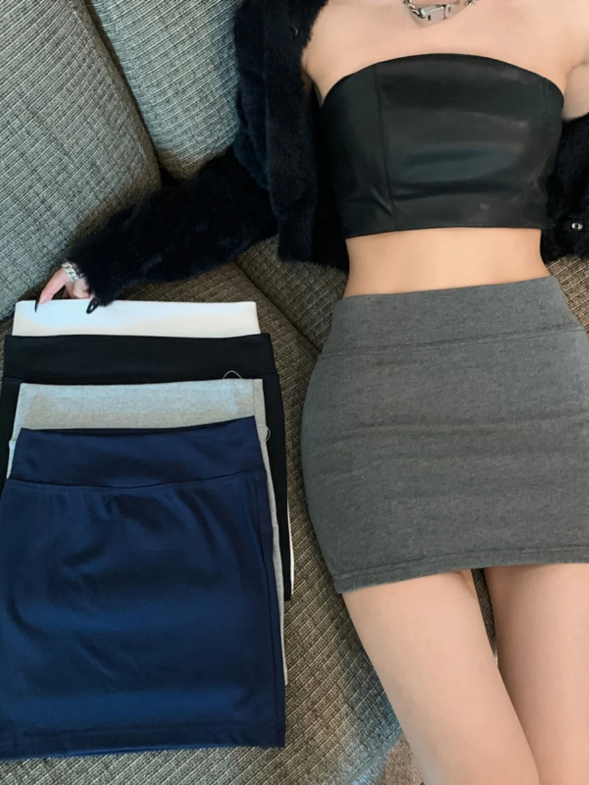 Pure Desire Sle ort falda elástica ajustada de cintura alta falda ceñida ey Sexy picante chica mujer Faion primavera 2023