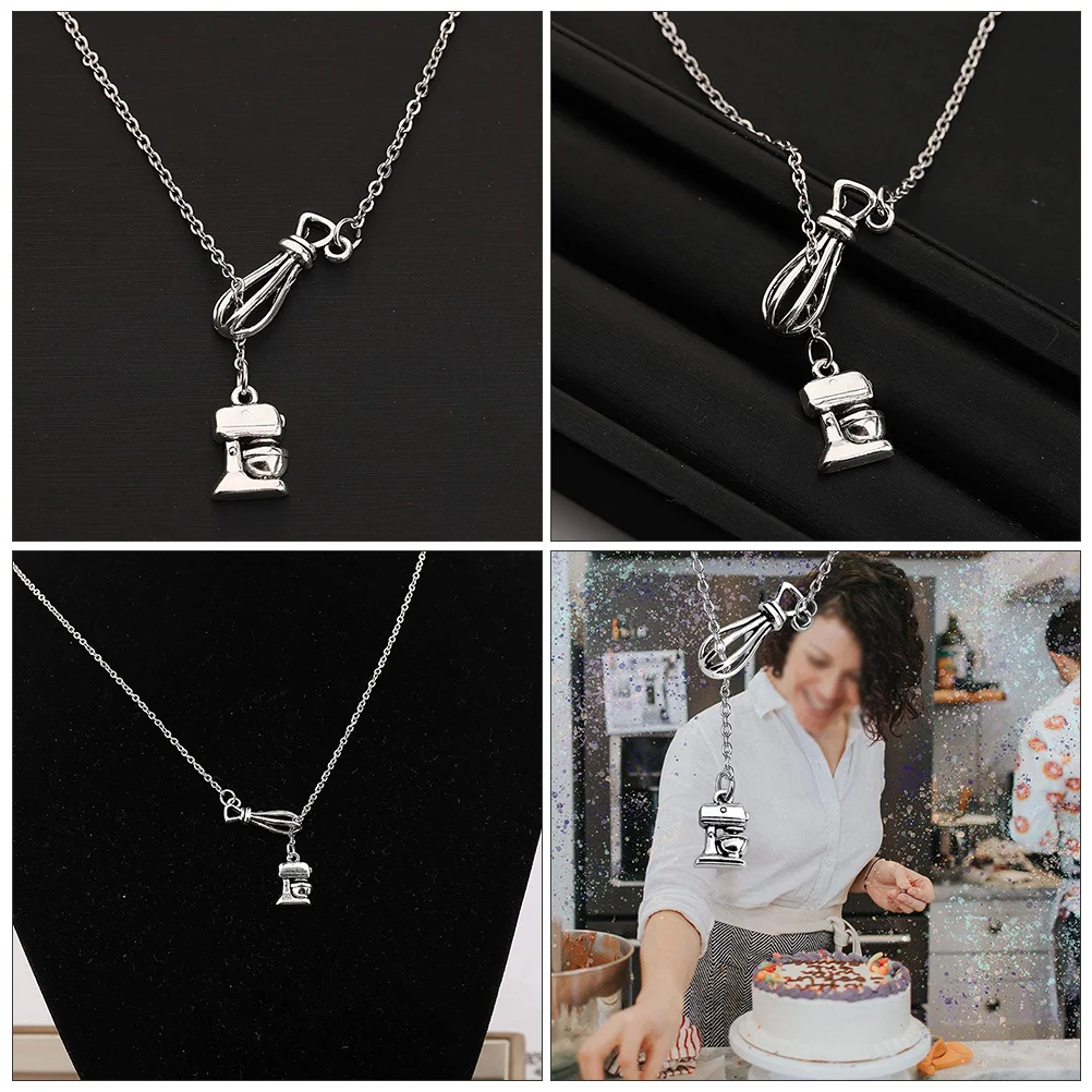 Pastry Chef Gift Neck Accessory Creative Necklace Cake Machine Gifts Jewelry Alloy (iron) Clavicle Chain