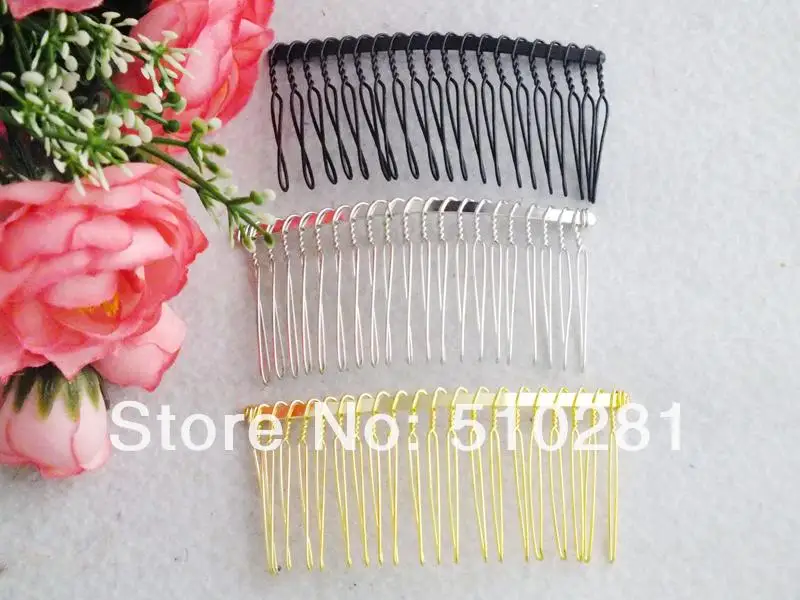 

100PCS 20 teeth. Hair comb Twist Wire Antique Bronze Plated Hair Comb Wedding Bridal Accessory Veil Crafts
