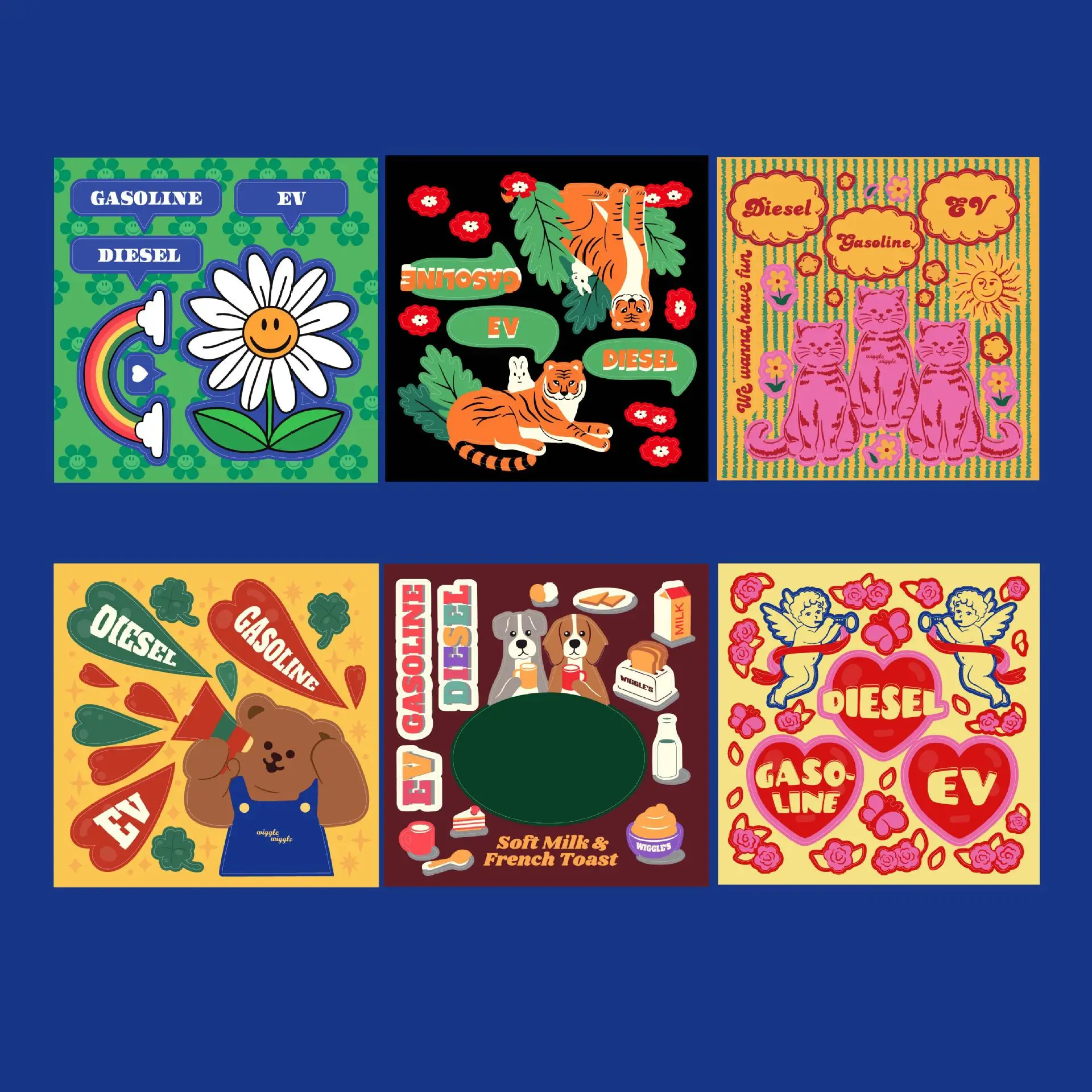 Korean Ins Cute Cartoon Sunflower Sticker Decorative Tablet Computer DIY Material Decoration Sticker Set Children Festival Gift