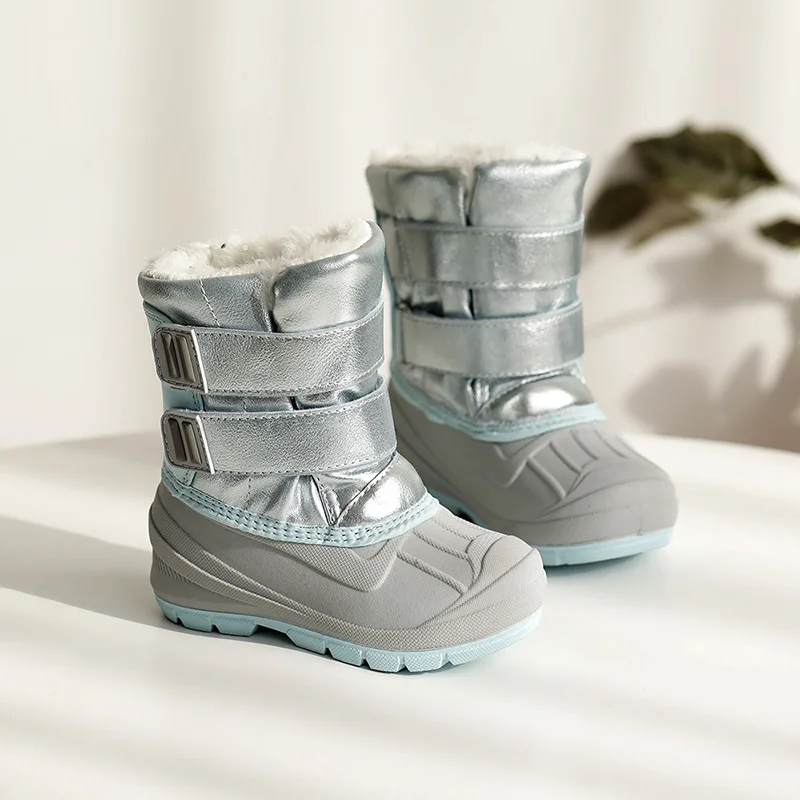 Botas de nieve de unicornio para niñas, zapatos impermeables antideslizantes para clima frío, botas de goma para niños, zapatillas de moda para niños