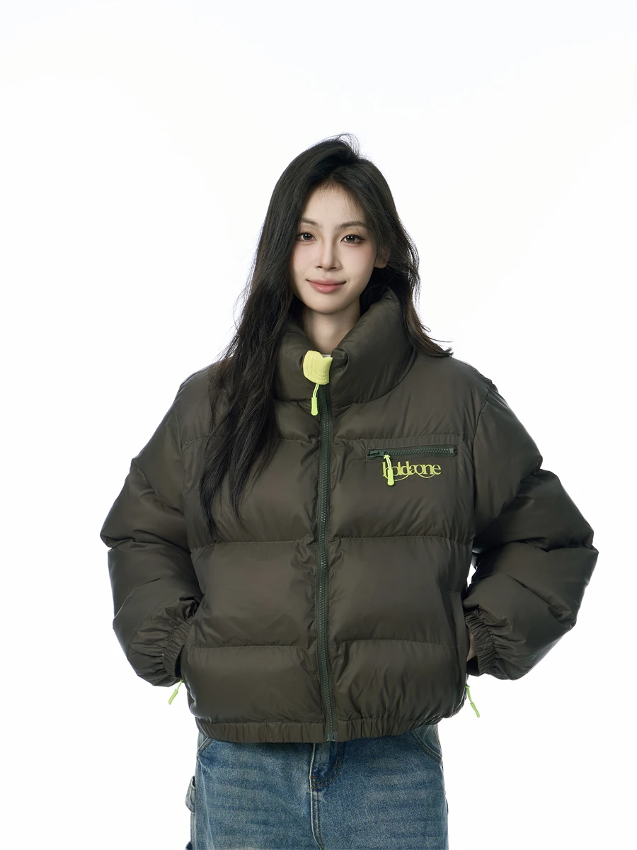 

Warm Thiened Bread Sle Jaet Women's Winter Coat Stand Collar Cotton Clothes Street Sle Loose Fit Long Sve