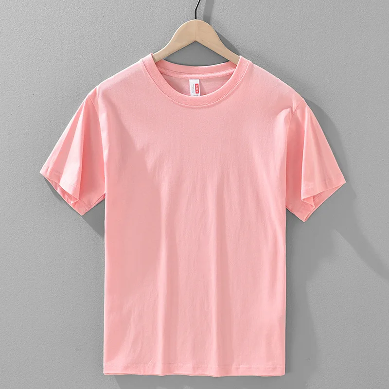 

Men's Summer Short-Sleeve T-Shirt Japanese Minimalist Heavyweight 100% Cotton Loose Fit Trendy & Versatile American-Style Top