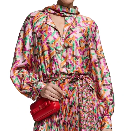 Imagen 2 del producto CHCH vestido de mujer otoño nuevo estampado falda doblada falda larga de vacaciones para mujer