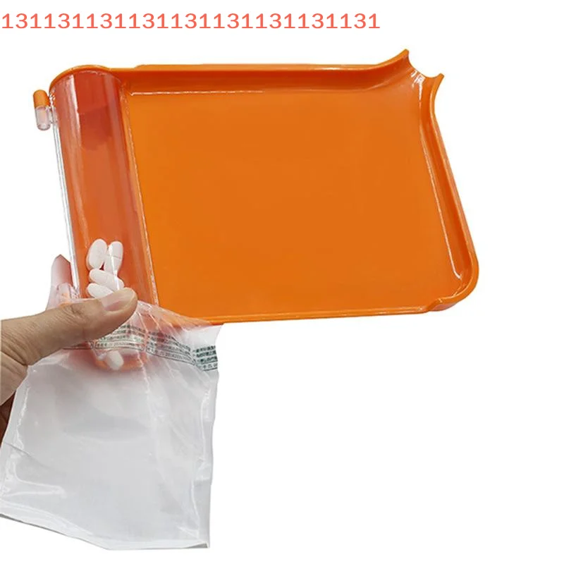 Bandeja para contar pastillas de farmacia con espátula, bandeja para contador de mano derecha para medicamentos, bandeja de clasificación de medicamentos de plástico