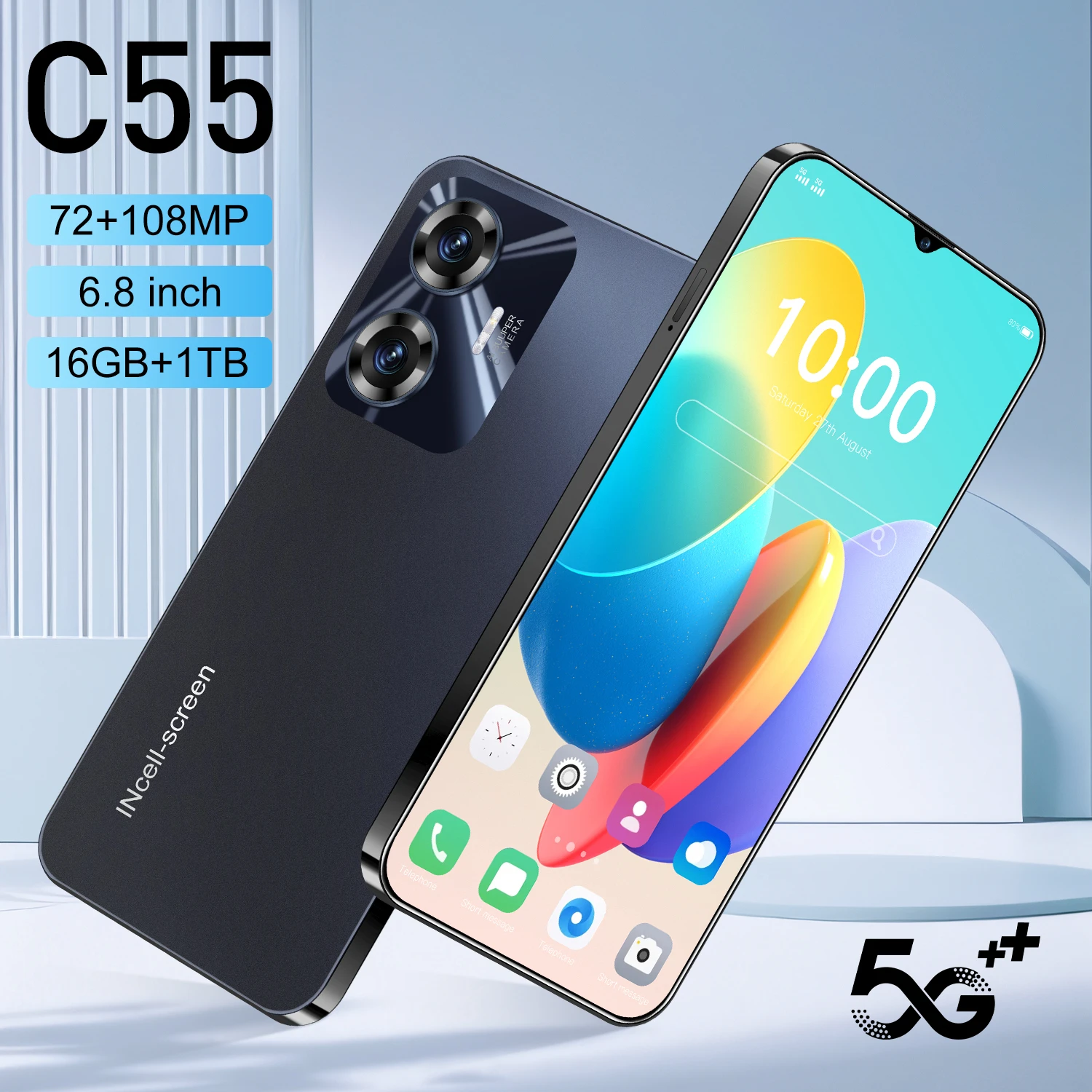 

2025 Original C55 Smartphone 5G 6.8" Full Screen 6800mAh Snapdragon 8 gen3 Camera 108MP Android Phone Unlocked celular