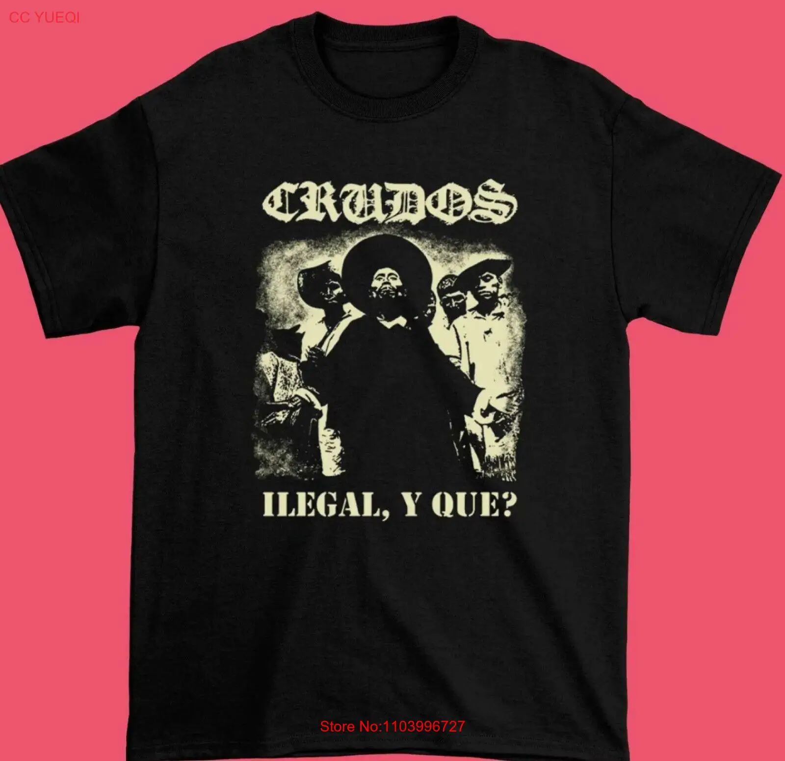 New Los Crudos Ilegal Black Gift Family Men All size Black Shirt