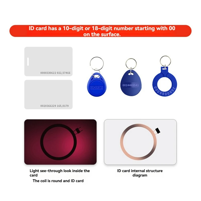 125Khz RFID Card Reader+3 Keyfobs+2 Cards Kit Copier Writer Duplicator Programmer ID Card Copy EM4305 T5577