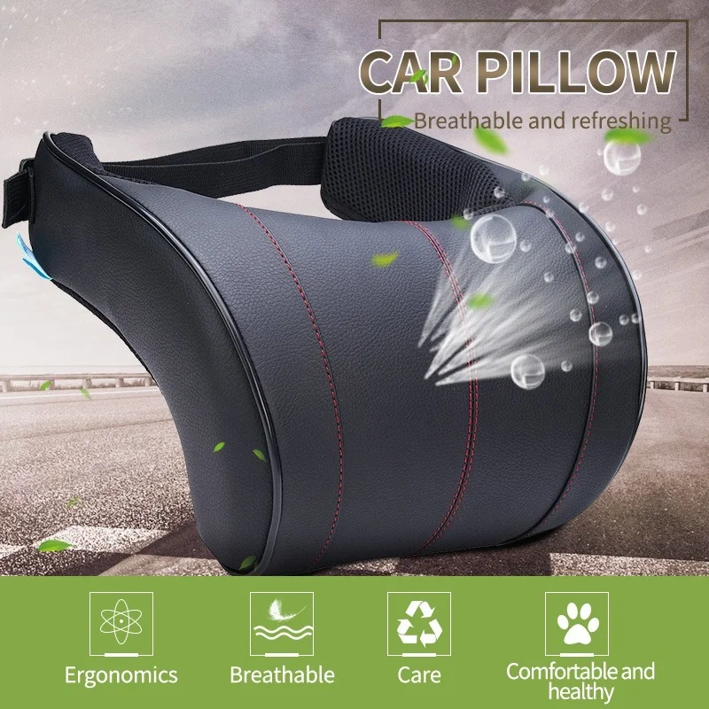 

PU Leather Auto Car Neck Pillow Memory Foam Filling Neck Rest Seat Headrest Pillow For Car Gadget Auto Accessories